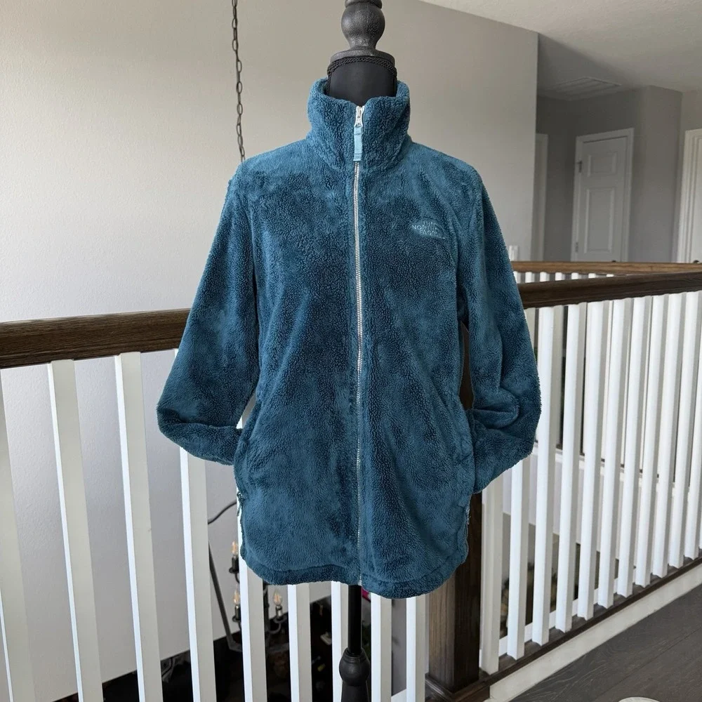The North Face Womens Osito Jacket Blue Size Medium Full‎ Zip Soft Cozy Gorpcore - Picture 3 of 16